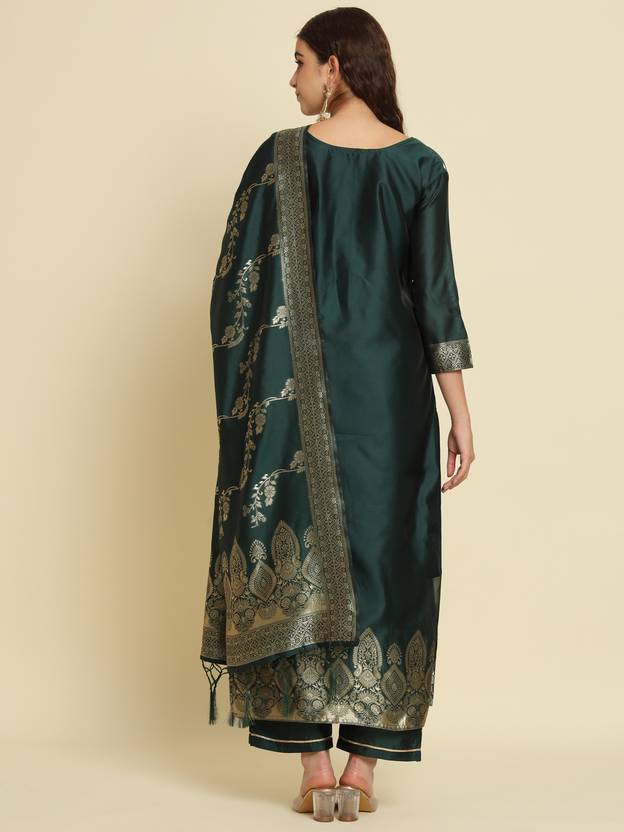 Women Cotton Silk Kurta Pant Dupatta Set