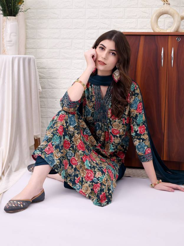 SINGNI Women Pure Cotton Kurta Pant Set