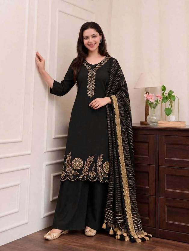 Larqi Women Pure Cotton Kurta Pant Dupatta Set
