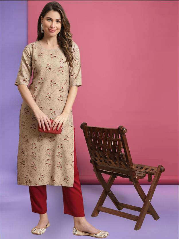 [Sizes ] Ethnic Basket Women Crepe Kurta Pant Set