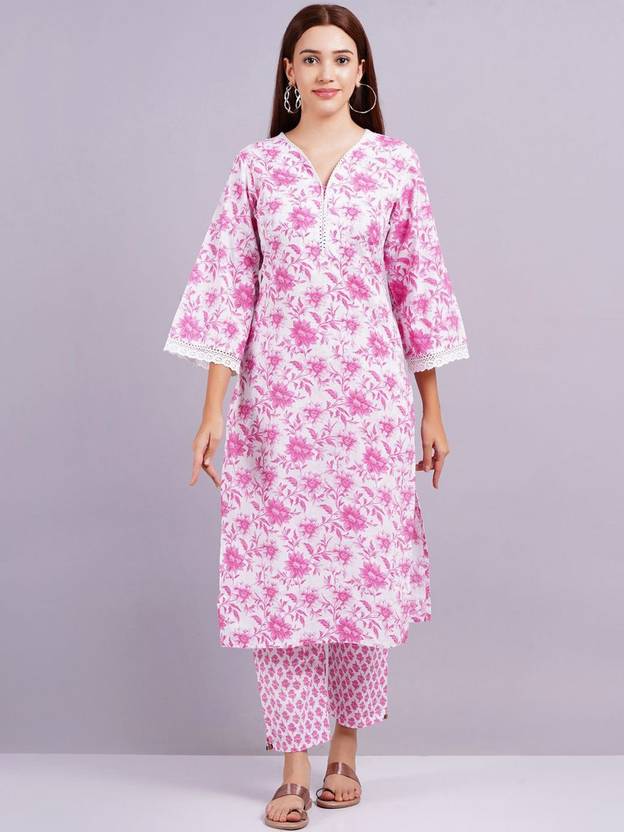 KALINI Women Pure Cotton Kurta Pant Set