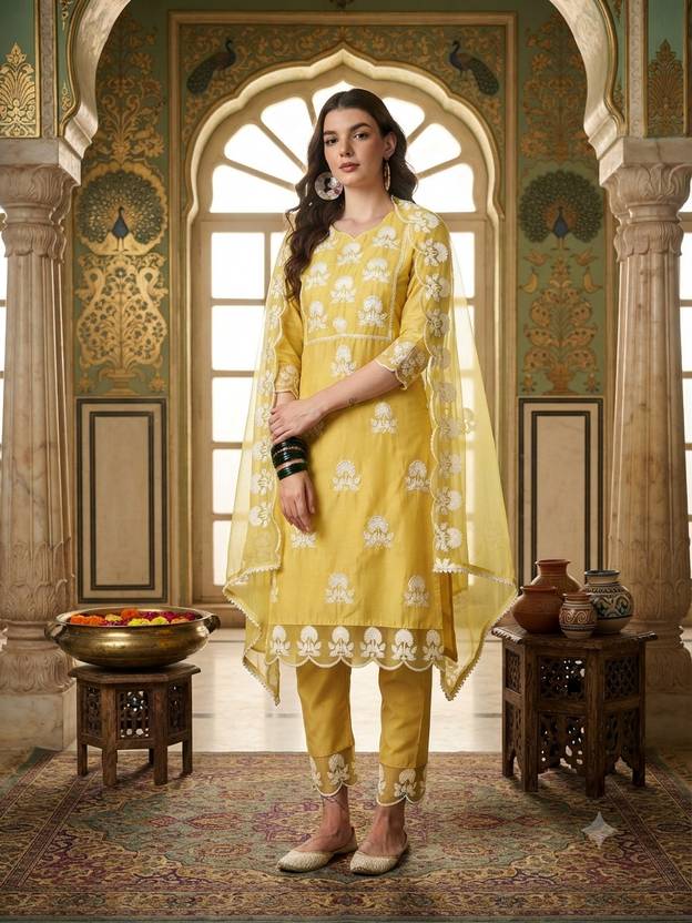 ARVILAS Women Kurta Pant Dupatta Set