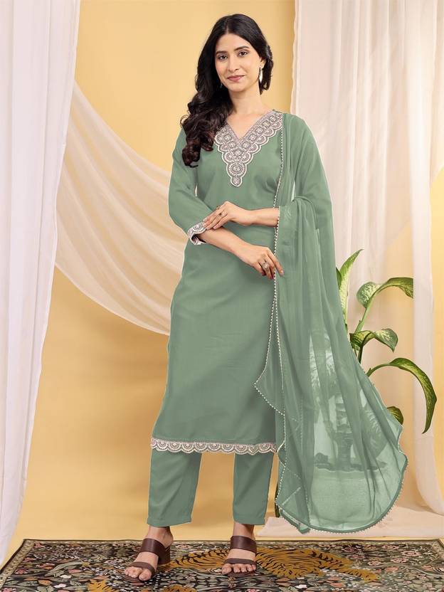 Vivisha Women Viscose Rayon Kurta Pant Dupatta Set