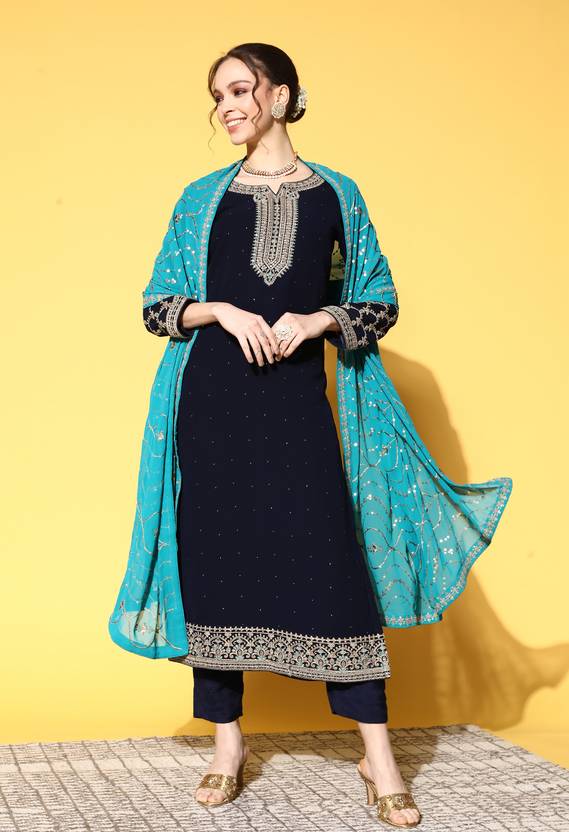 kvsfab Women Kurta Pant Dupatta Set