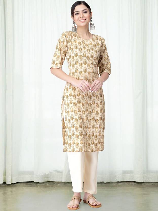 HERE&NOW Women Pure Linen Kurta Pant Set