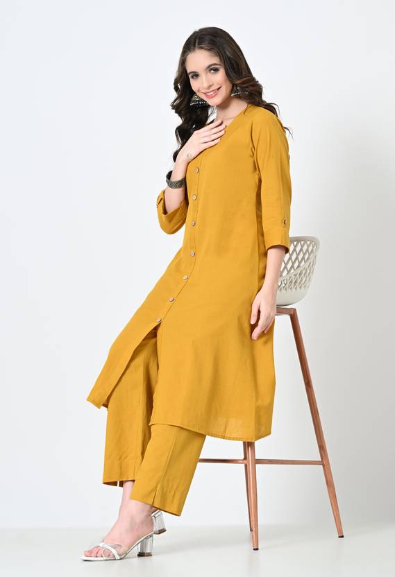 MAURYA Women Khadi Cotton Kurti Pant Set