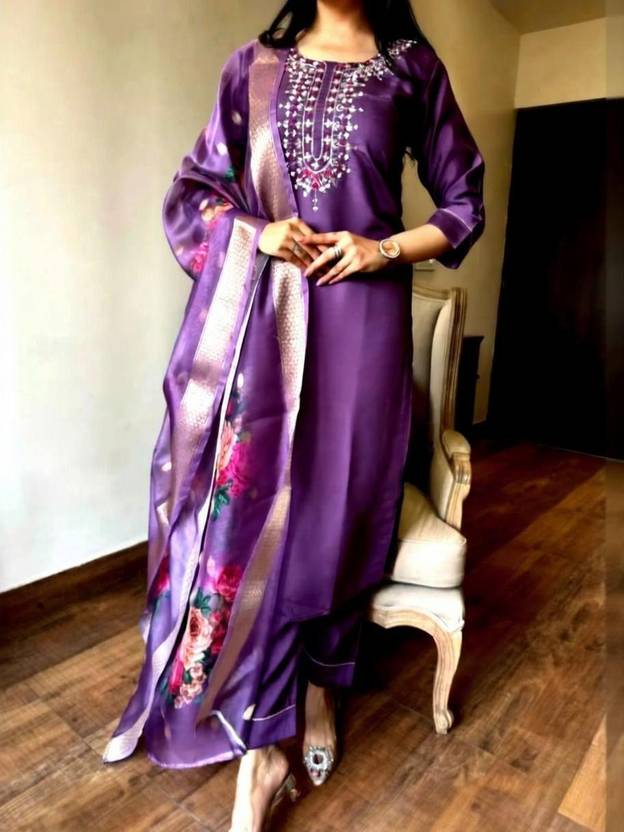 NARI DREAM Women Kurta Pant Attached Dupatta Set