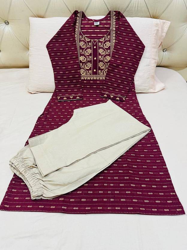 MARKSHIZUKA Women Cotton Blend Kurta Pant Set