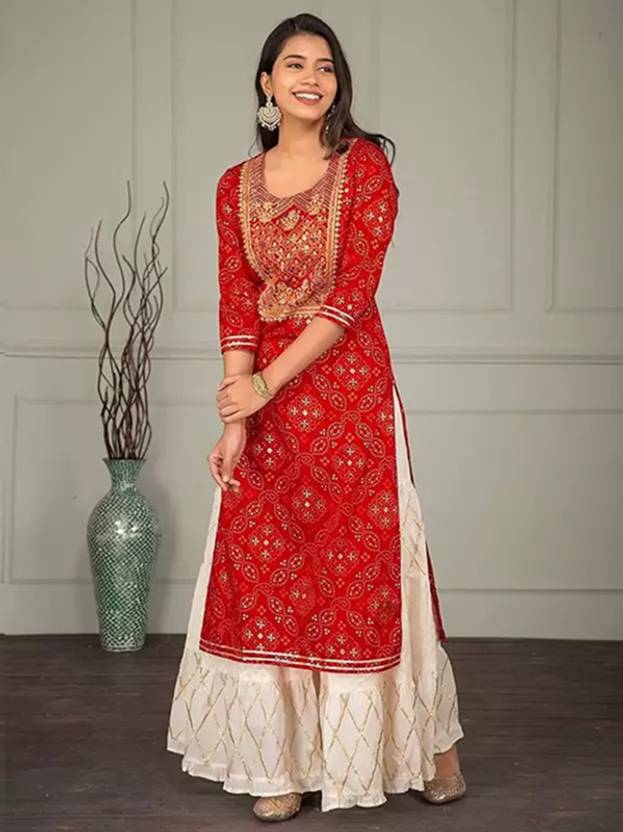 QUICK READY Women Viscose Rayon Kurta Sharara Set