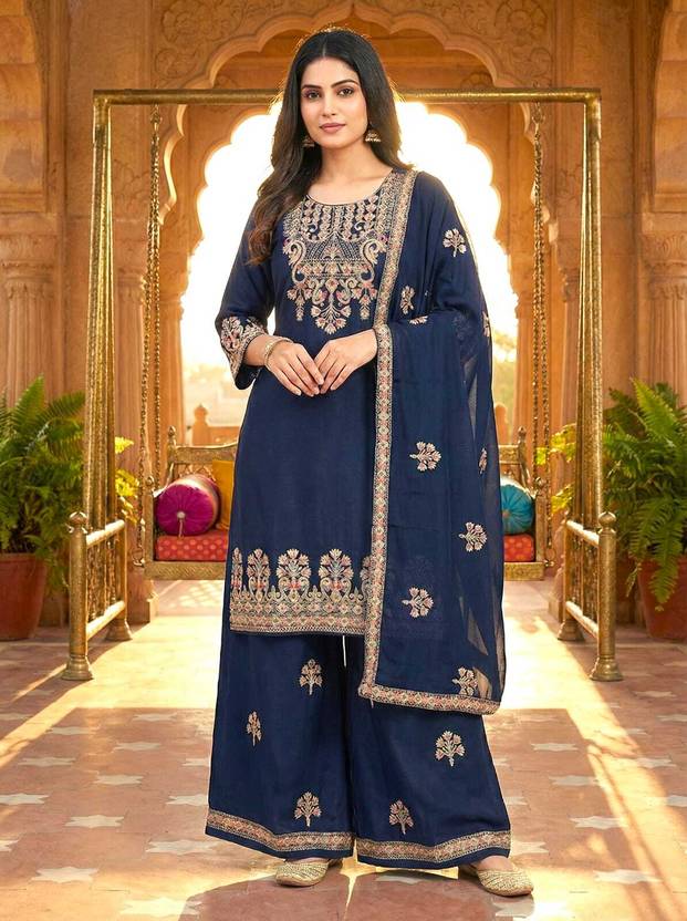 Hiti Creations Women Silk Blend Kurta Dupatta Set