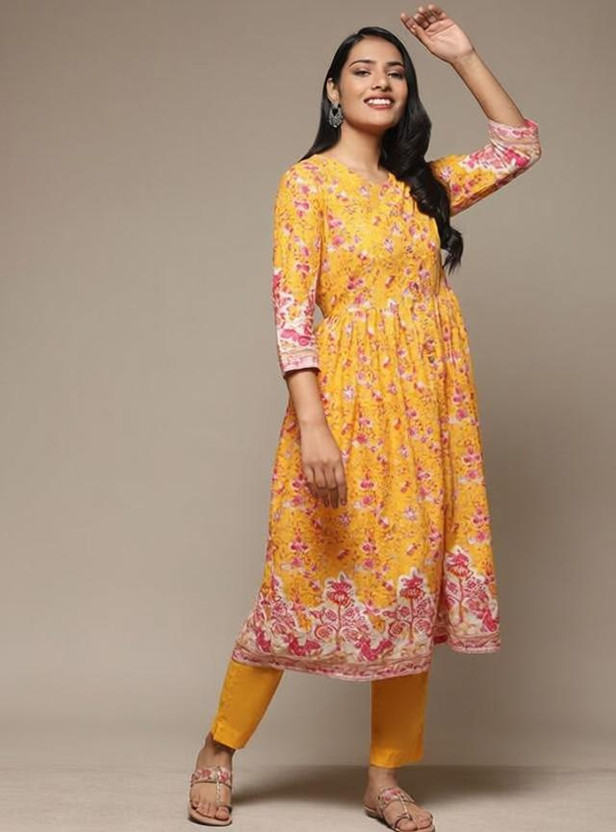 Biba Printed Anarkali Kurta Set