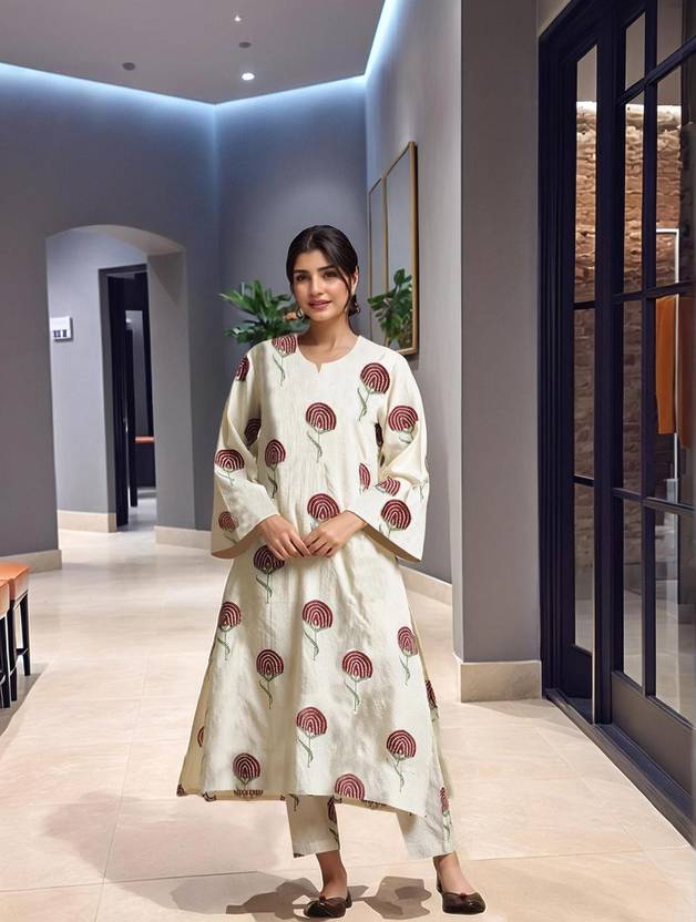 Aaghnya Fashion Women Viscose Rayon Kurta Pant Set