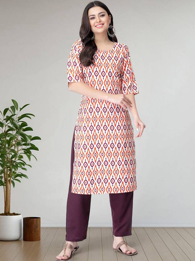 HERE&NOW Women Pure Linen Kurta Pant Set