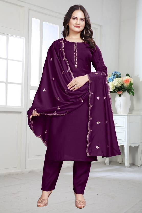 BVM Embroidered Kurta, Trouser/Pant & Dupatta Set