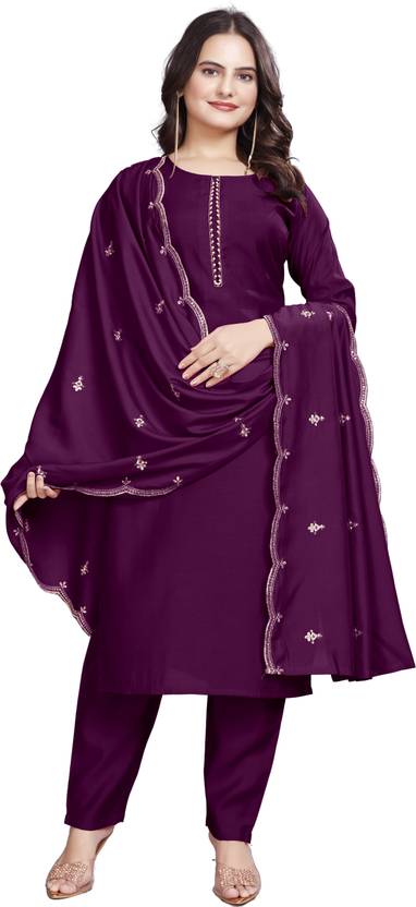 BVM Women Cotton Silk Kurti Pant Dupatta Set