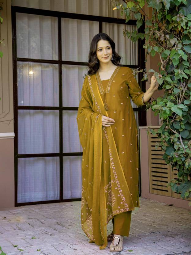 GEKHA Women Kurta Pant Dupatta Set