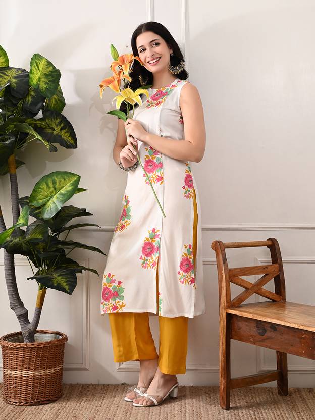 Bunai Dhaga Women Viscose Rayon Kurta Palazzo Set