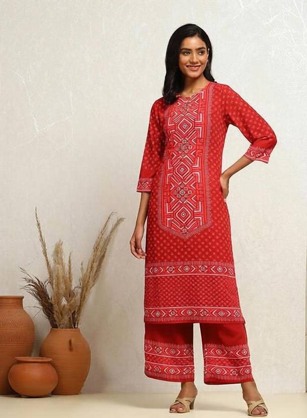 Biba Printed Kurta with Palazzo Set