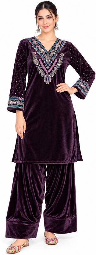 Hautemoda Women Velvet Kurta Salwar Set