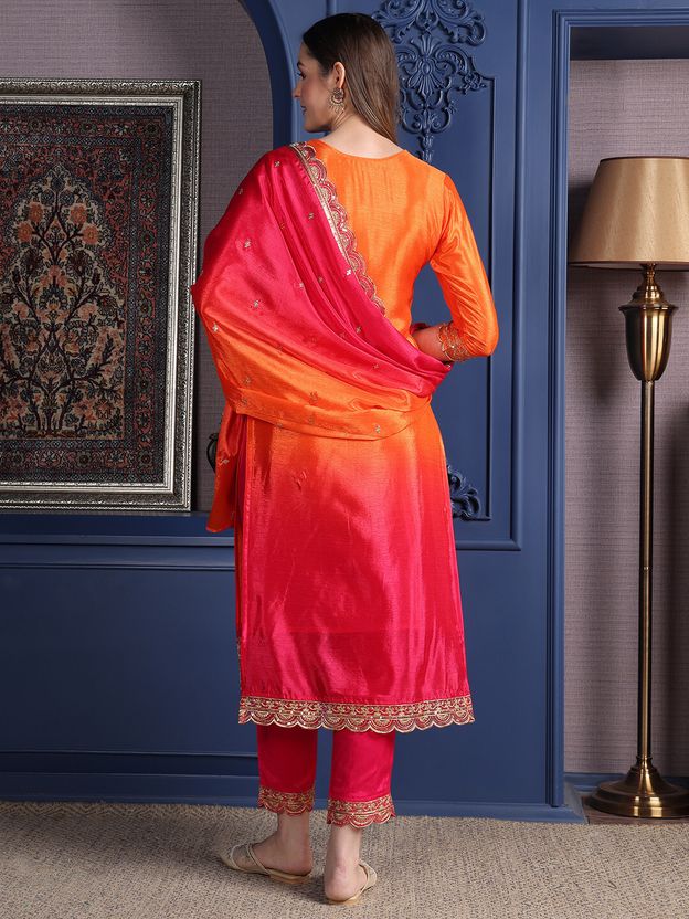 berrylicious Women Silk Blend Kurta Pant Dupatta Set - Image 3