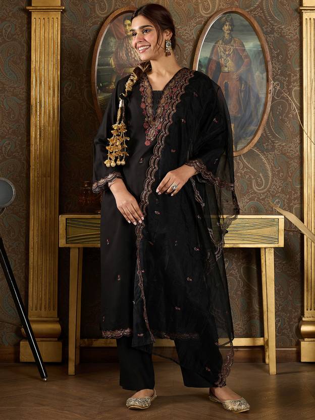 Indo Era Women Viscose Rayon Kurta Pant Dupatta Set