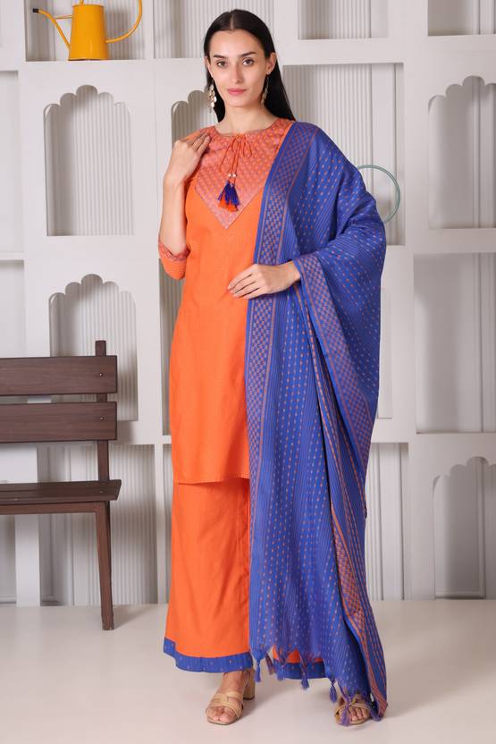 BuraakTexmart Women Kurta Palazzo Dupatta Set