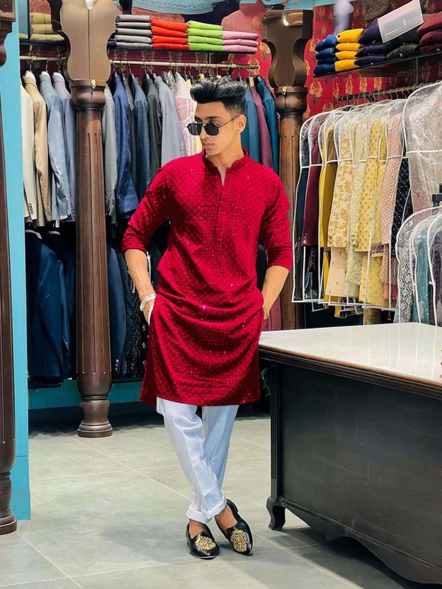 KriKan Men Viscose Rayon Kurta Pyjama Set - Image 9