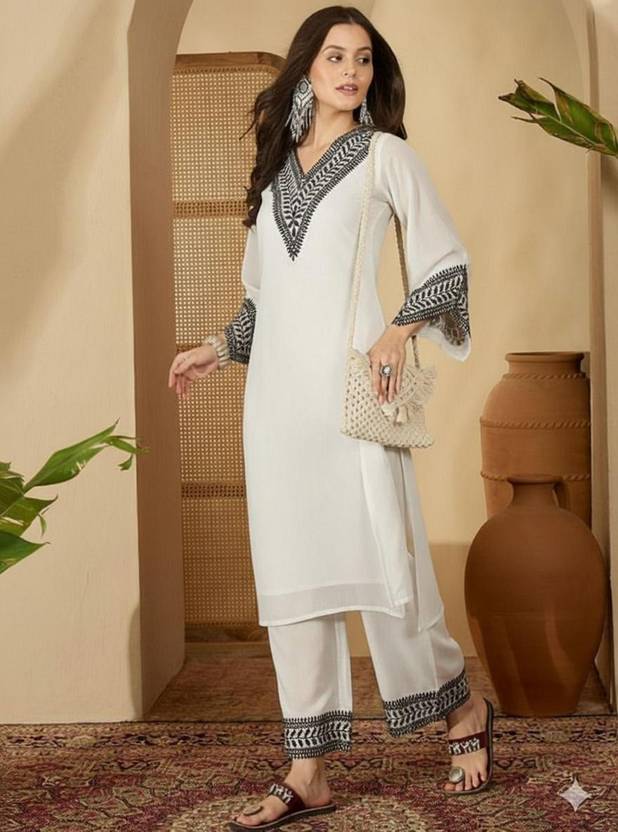 AADITASYA Women Kurta Palazzo Dupatta Set