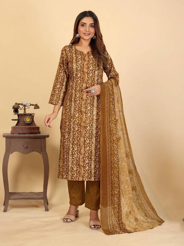 Larqi Women Pure Cotton Kurta Pant Dupatta Set