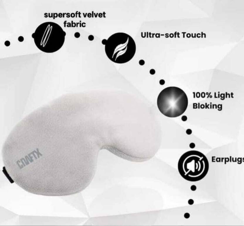craftx craftX3D Sleeping Eyemask With Earplugs, 100% Darkness,Super-Soft ( GREY )