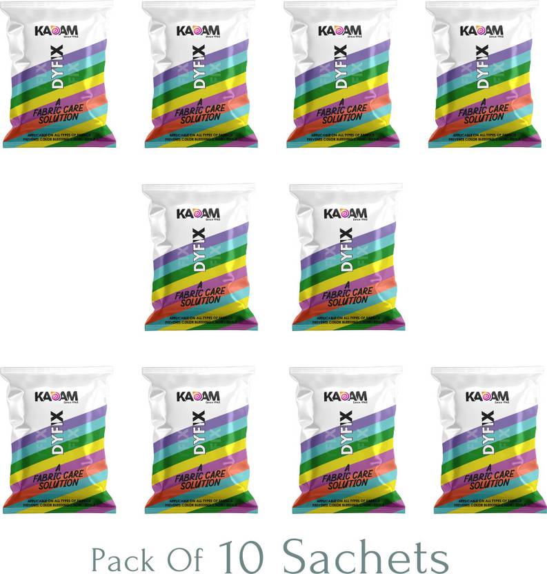 KADAM DyFix Fabric Care Solution (10 Sachets), Dye Fixative Agent