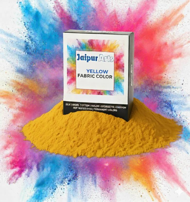 JAIPURART Jeans Yellow Fabric Dye Colour for Clothes | Dye for Faded Jeans (20 Grm)