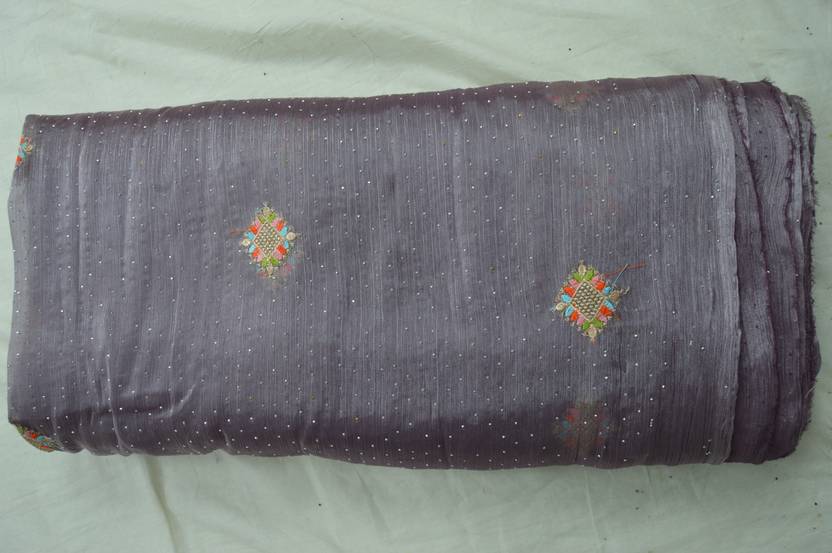 Muzaro Ethnics Silk Blend Embellished Multipurpose Running Fabric