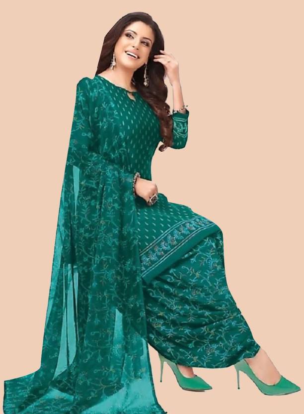 AYKA CLOTHINGS Crepe Floral Print Salwar Suit Material