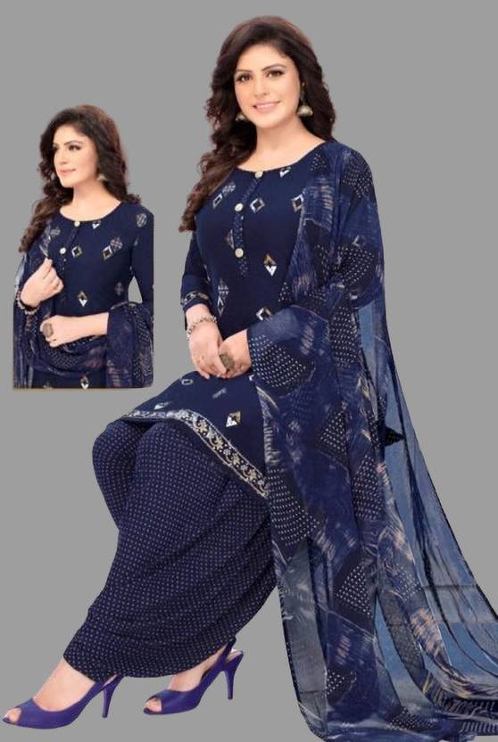 adfab Crepe Self Design Salwar Suit Material