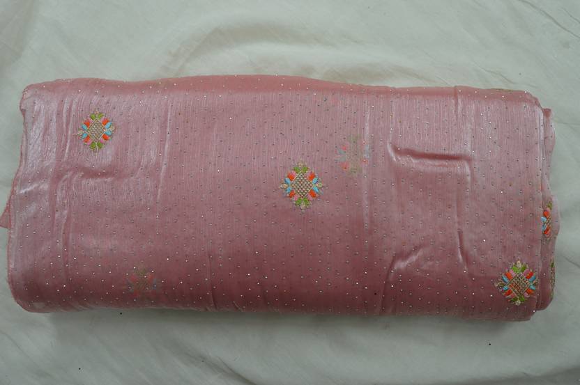 Muzaro Ethnics Silk Blend Embellished Multipurpose Running Fabric