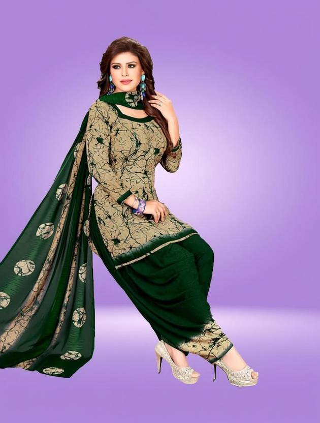 AYKA CLOTHINGS Unstitched Crepe Salwar Suit Material Floral Print