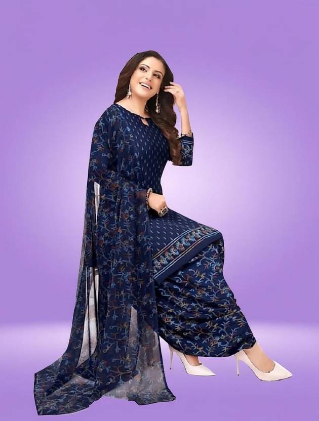 AYKA CLOTHINGS Crepe Floral Print Salwar Suit Material