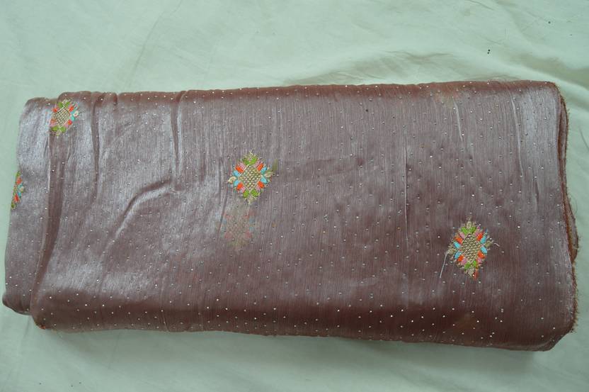 Muzaro Ethnics Silk Blend Embellished Multipurpose Running Fabric