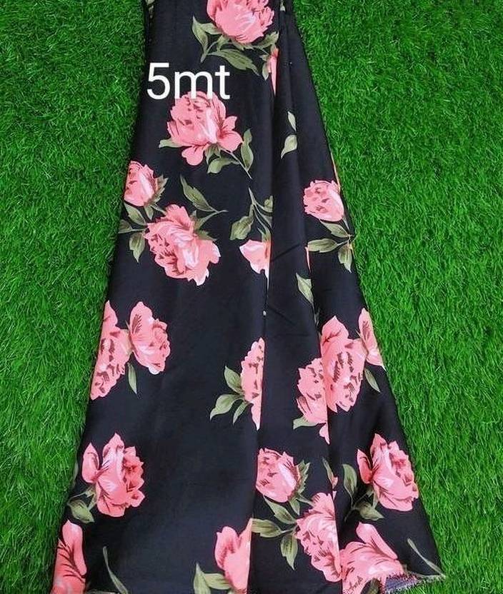 kraftvilla Unstitched Crepe Kurta Fabric Floral Print