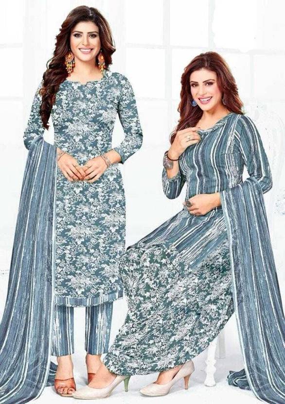 ADFAB TEX Crepe Solid, Floral Print, Printed, Geometric Print Kurta & Patiyala Material