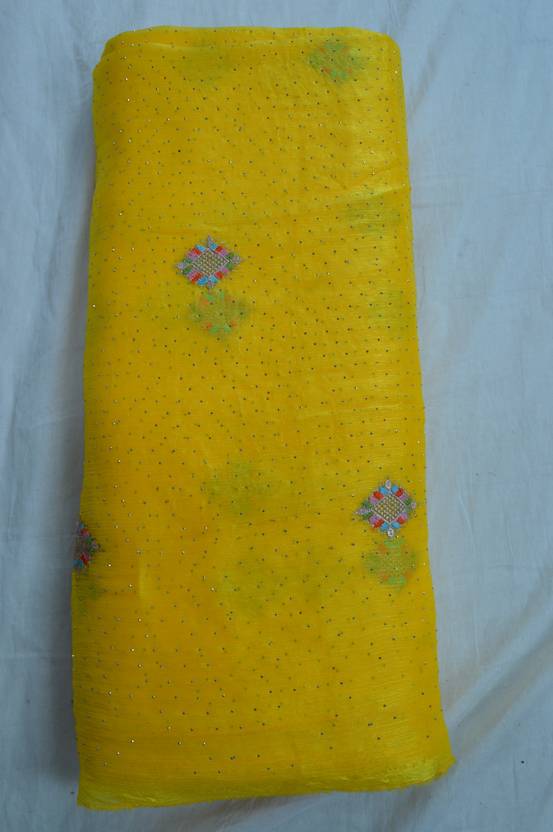 Muzaro Ethnics Silk Blend Embellished Multipurpose Running Fabric