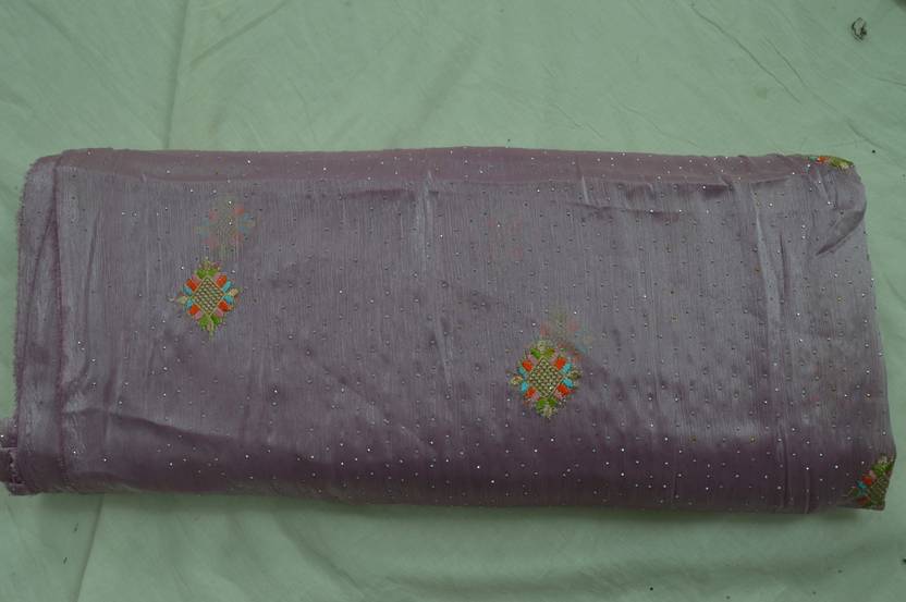 Muzaro Ethnics Silk Blend Embellished Multipurpose Running Fabric