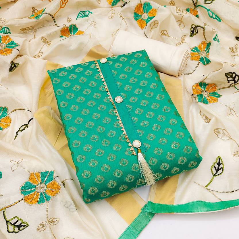 MEHZEEL FAB Unstitched Jacquard Salwar Suit Material Self Design