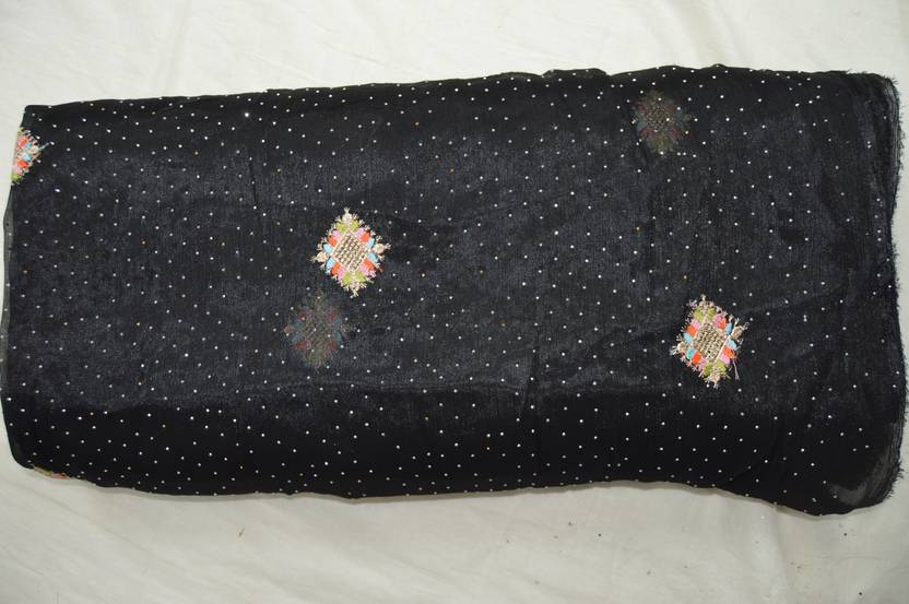 Muzaro Ethnics Silk Blend Embellished Multipurpose Running Fabric