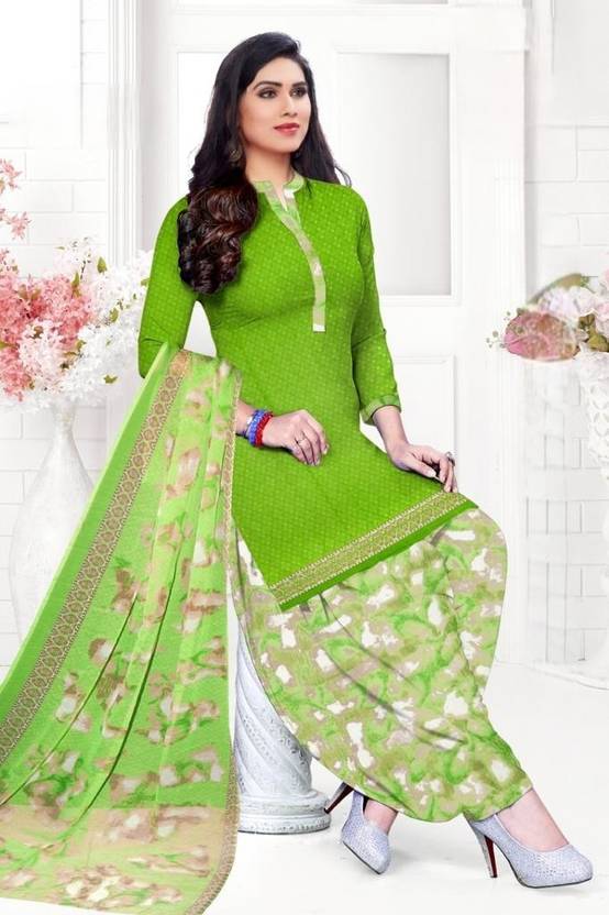 adfab Crepe Printed Kurta & Patiyala Material