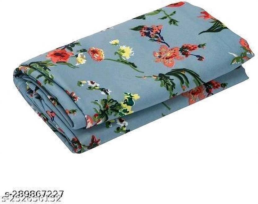 kraftvilla Unstitched Crepe Kurta & Palazzo Material Printed