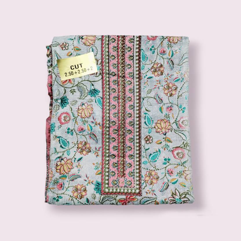 Unstitched Pure Cotton Salwar Suit Material Floral Print