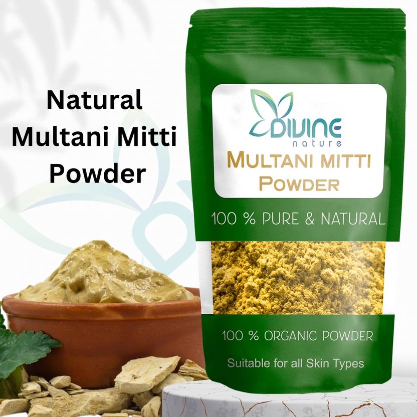 डिवाइन नेचर Pure & Natural Multani Mitti Powder Fuller's Earth Great