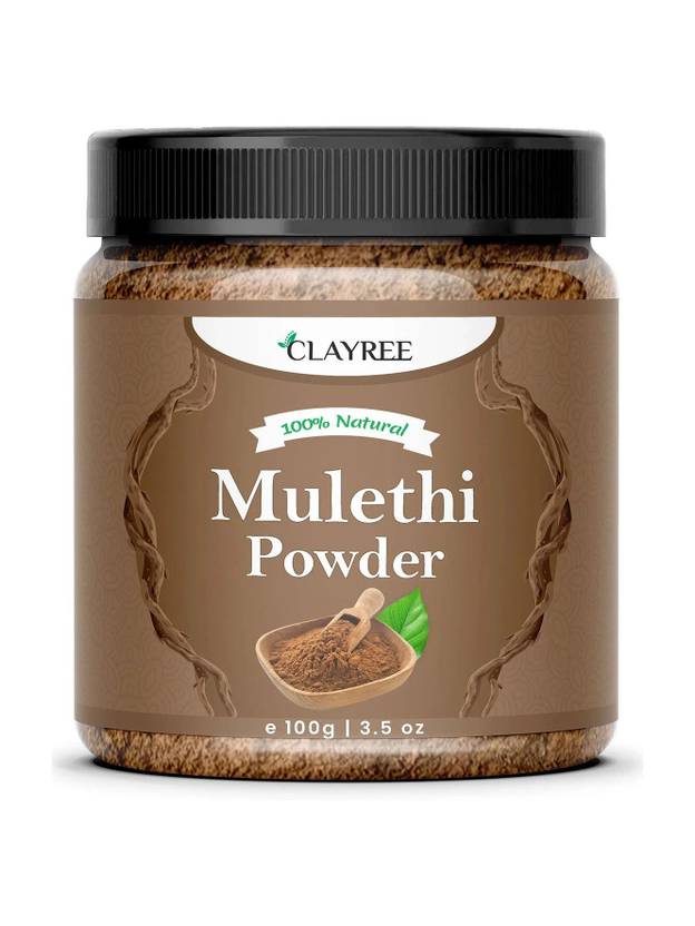 Clayree 100% Pure Mulethi Powder | Licorice Root Powder for Skin Whitening,Hair Growth